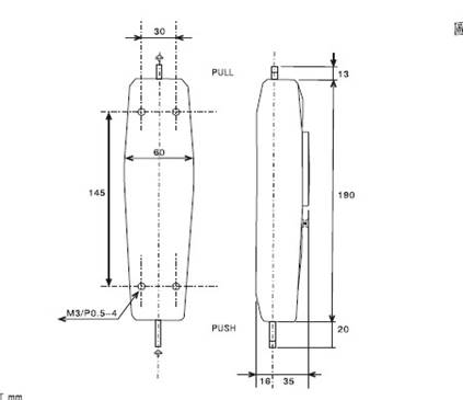 NK系列指針式推拉力計結(jié)構(gòu)尺寸圖